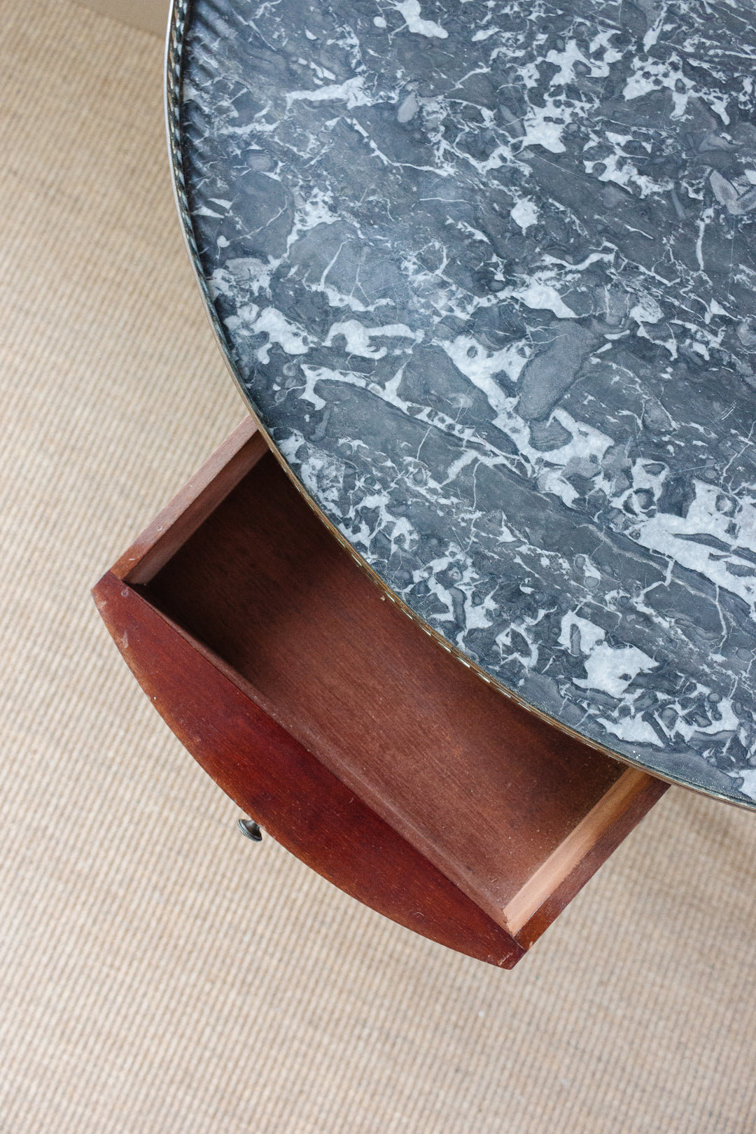 turn of the century French Louis XVI marble top table