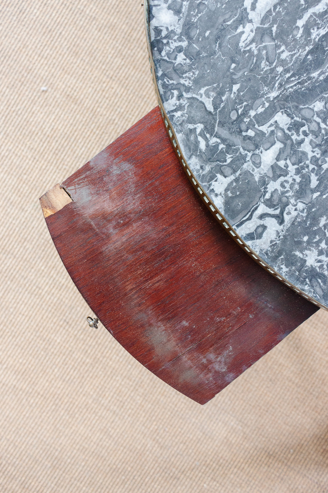 turn of the century French Louis XVI marble top table