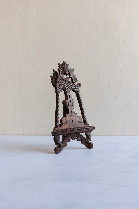 vintage french miniature carved wood easel