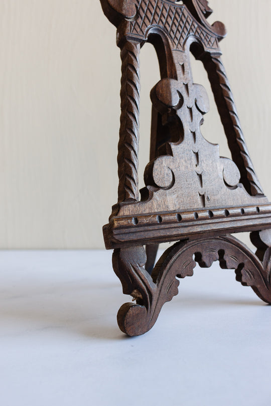 vintage french miniature carved wood easel