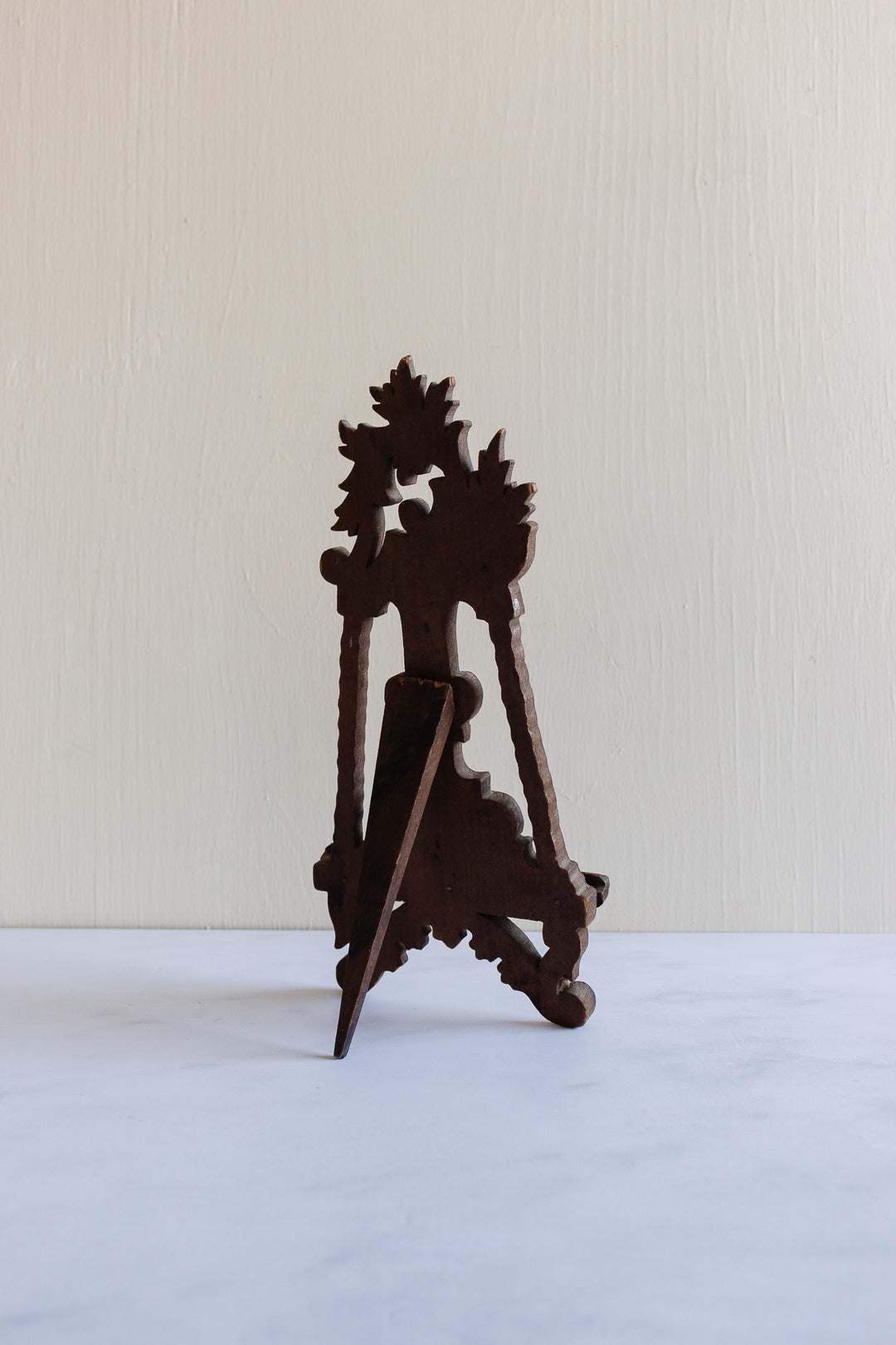 vintage french miniature carved wood easel