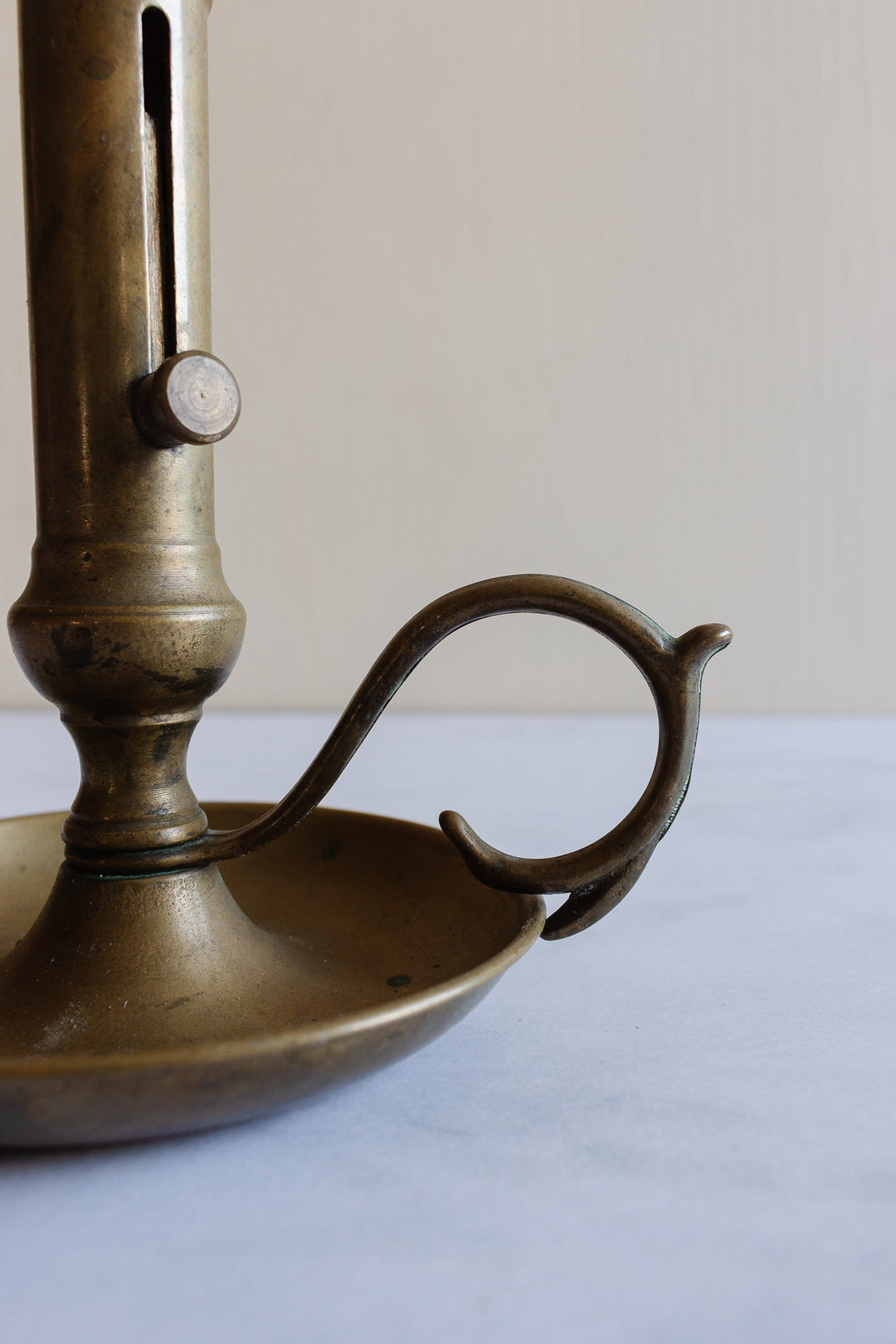 vintage french brass push up candlestick