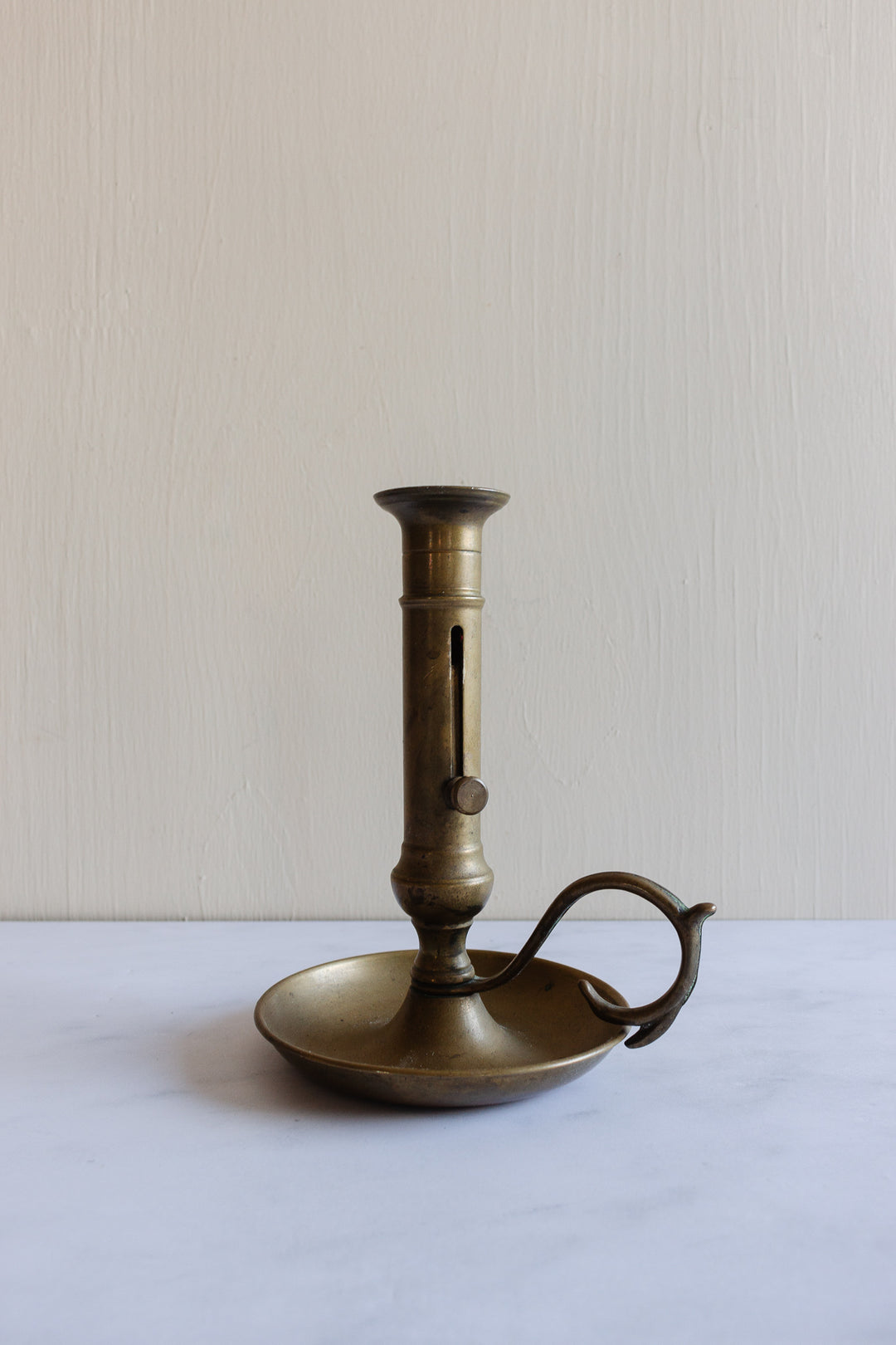 vintage french brass push up candlestick