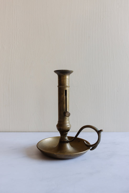 vintage french brass push up candlestick