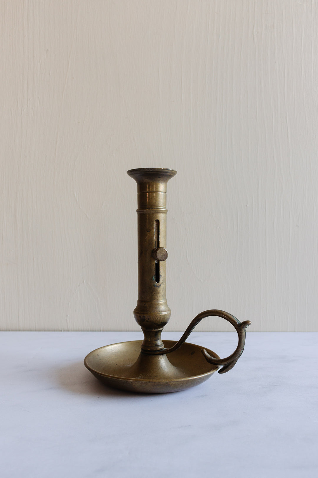 vintage french brass push up candlestick