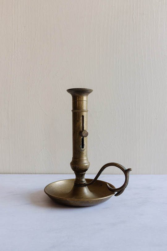 vintage french brass push up candlestick