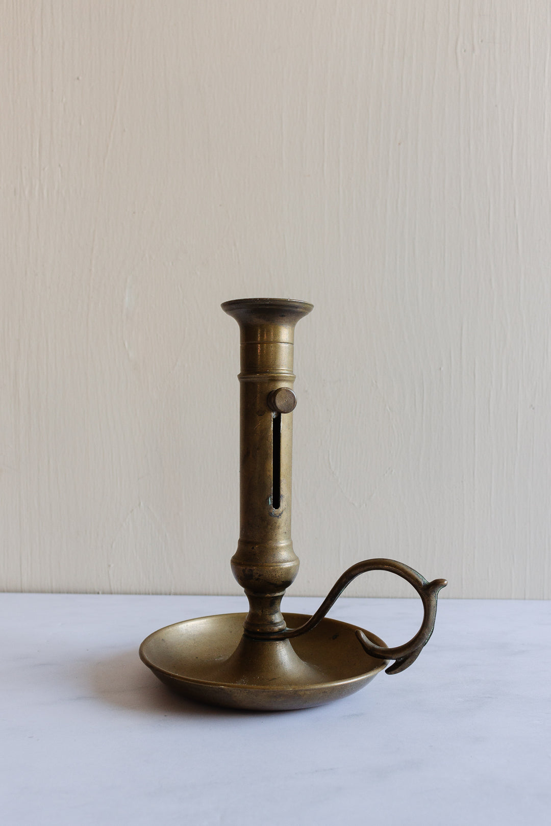 vintage french brass push up candlestick