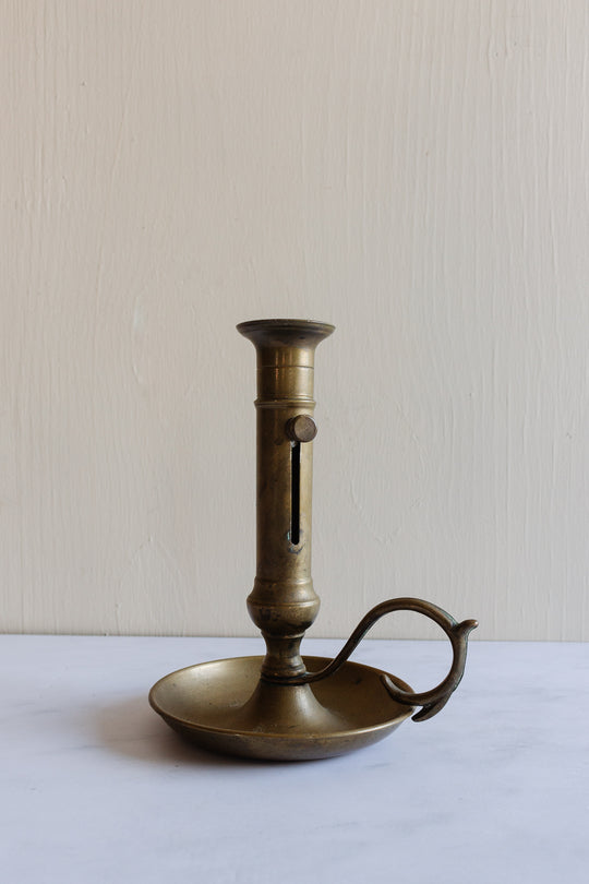 vintage french brass push up candlestick