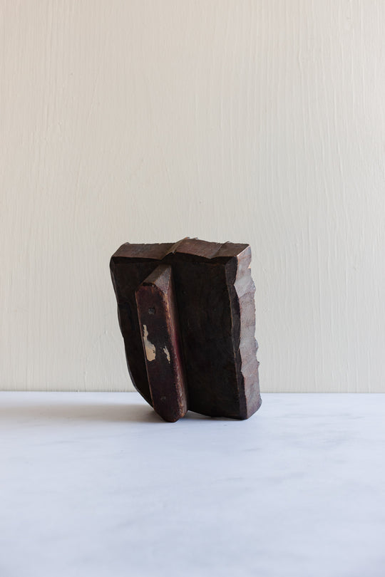 set of 1850s french “indienne” carved wood printing blocks