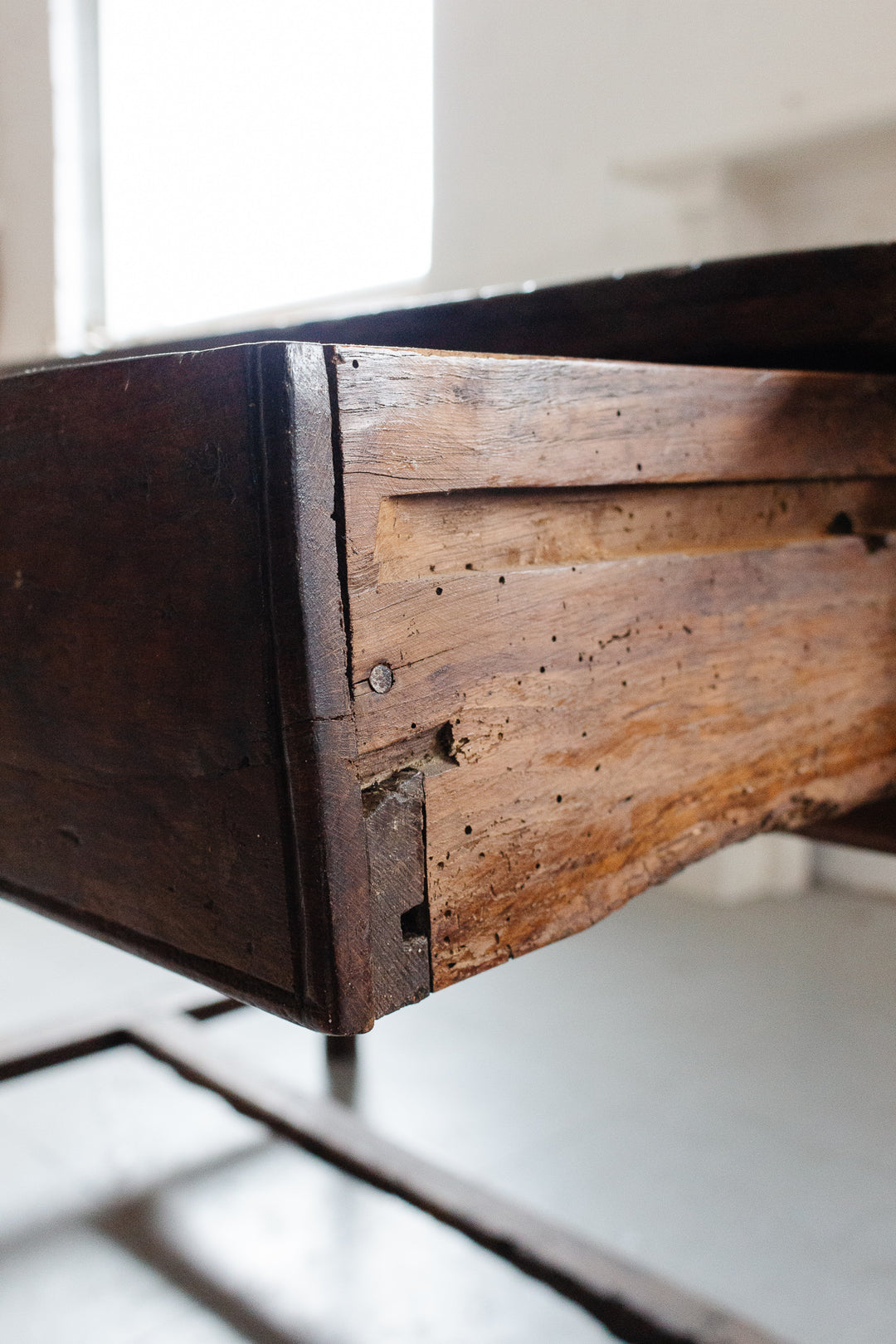 19th century French kitchen work table with drawers