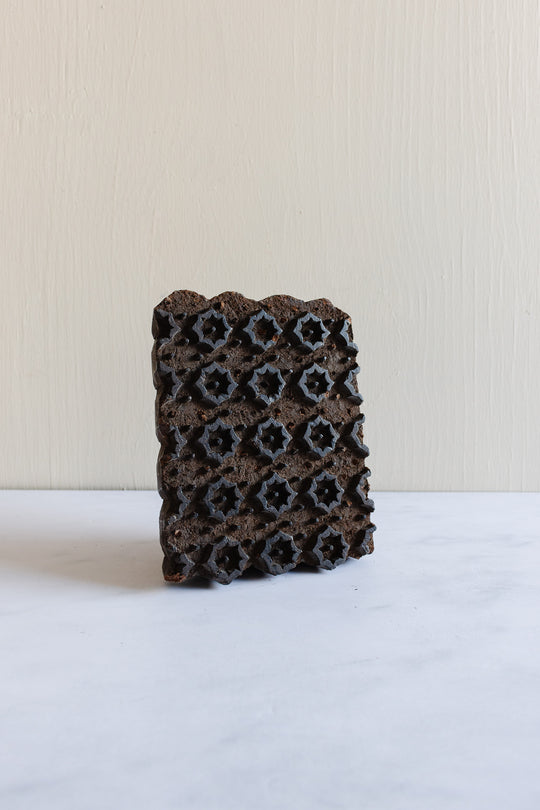 set of 1850s french “indienne” carved wood printing blocks