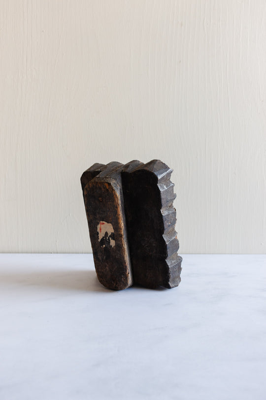 set of 1850s french “indienne” carved wood printing blocks