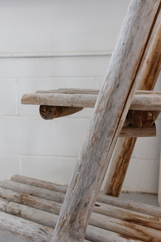 antique french handmade A frame wood shelf