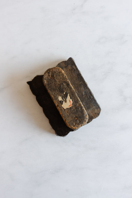 set of 1850s french “indienne” carved wood printing blocks