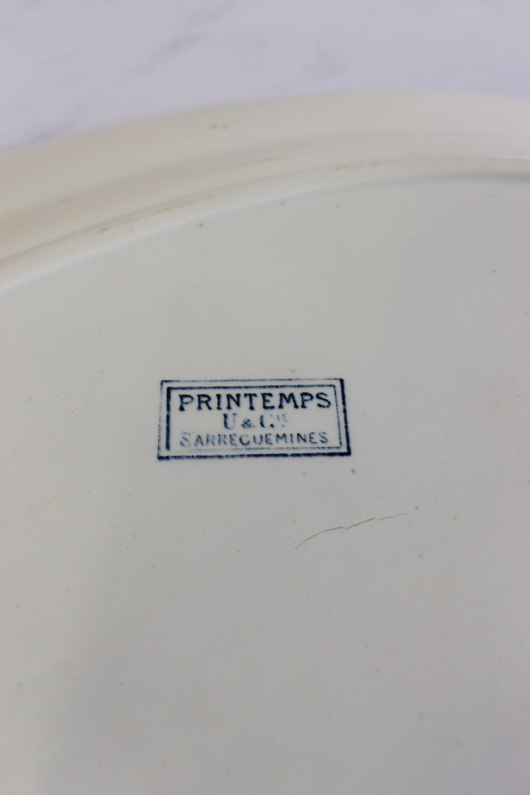 rare antique sarreguemines transferware platter