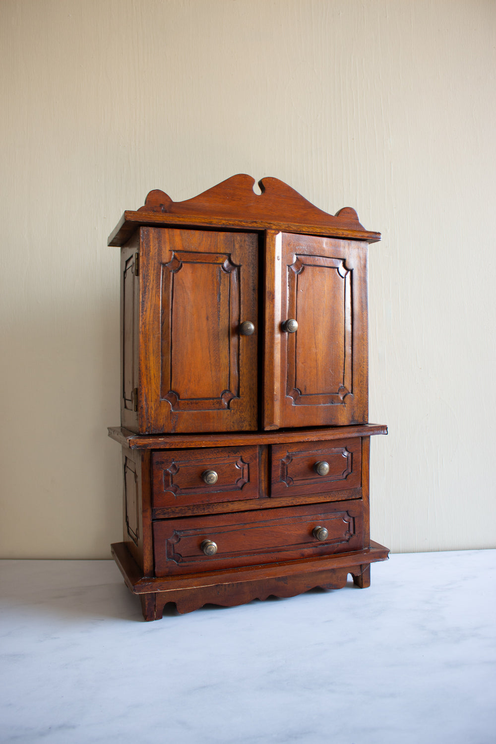vintage English salesman sample armoire