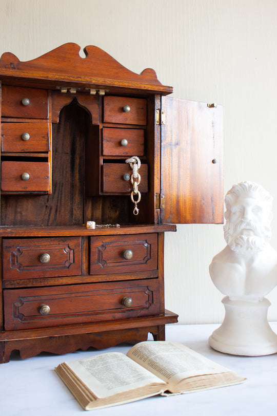 vintage English salesman sample armoire