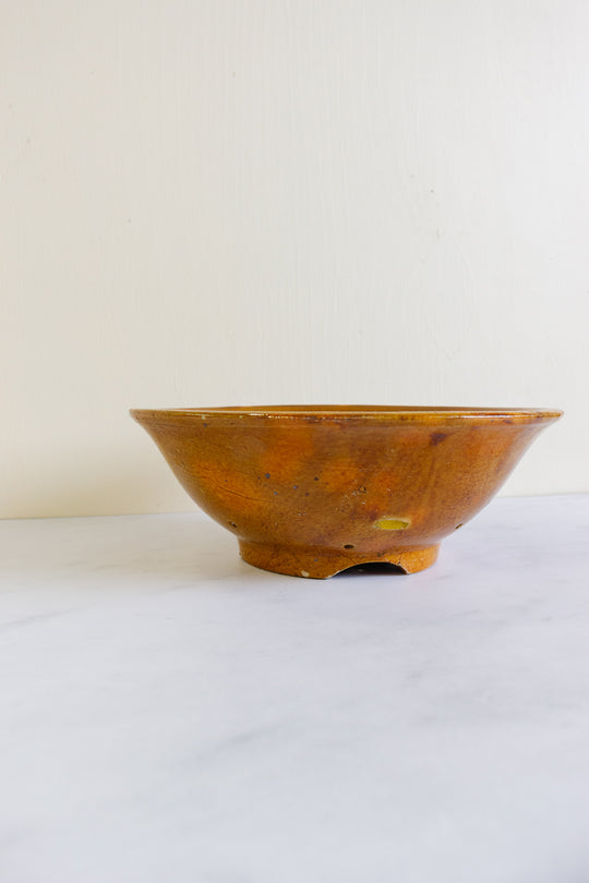 vintage french stoneware colander