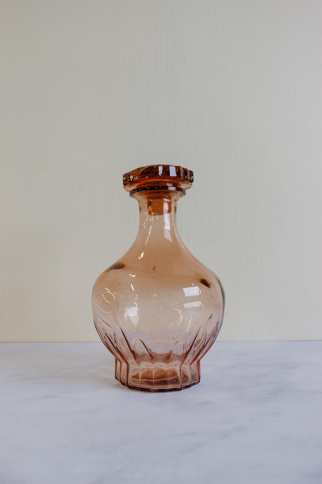 vintage french pink glass decanter set