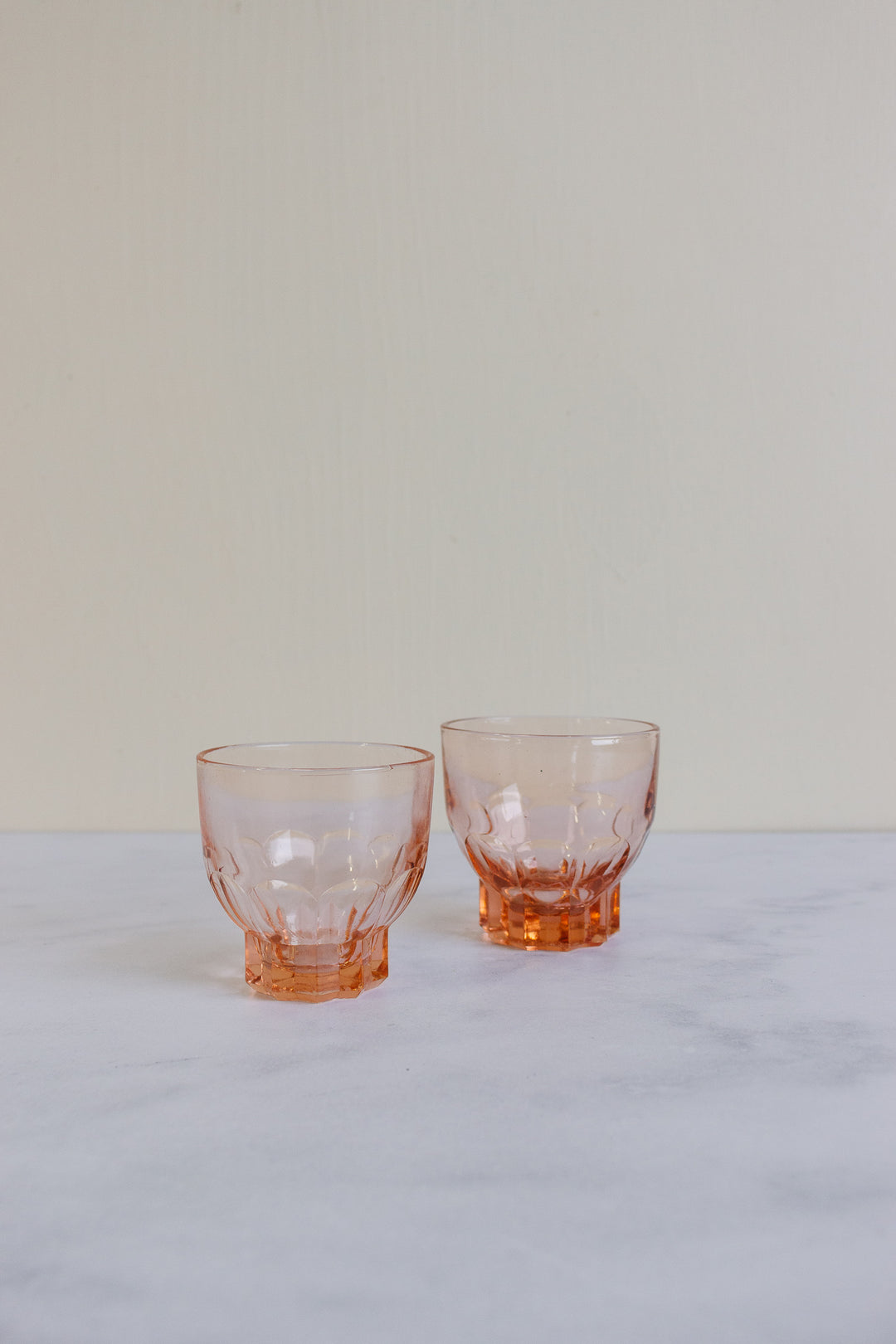 vintage french pink glass decanter set