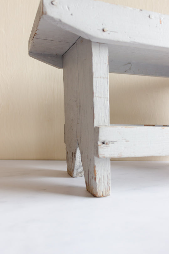 vintage french farmhouse wood stools