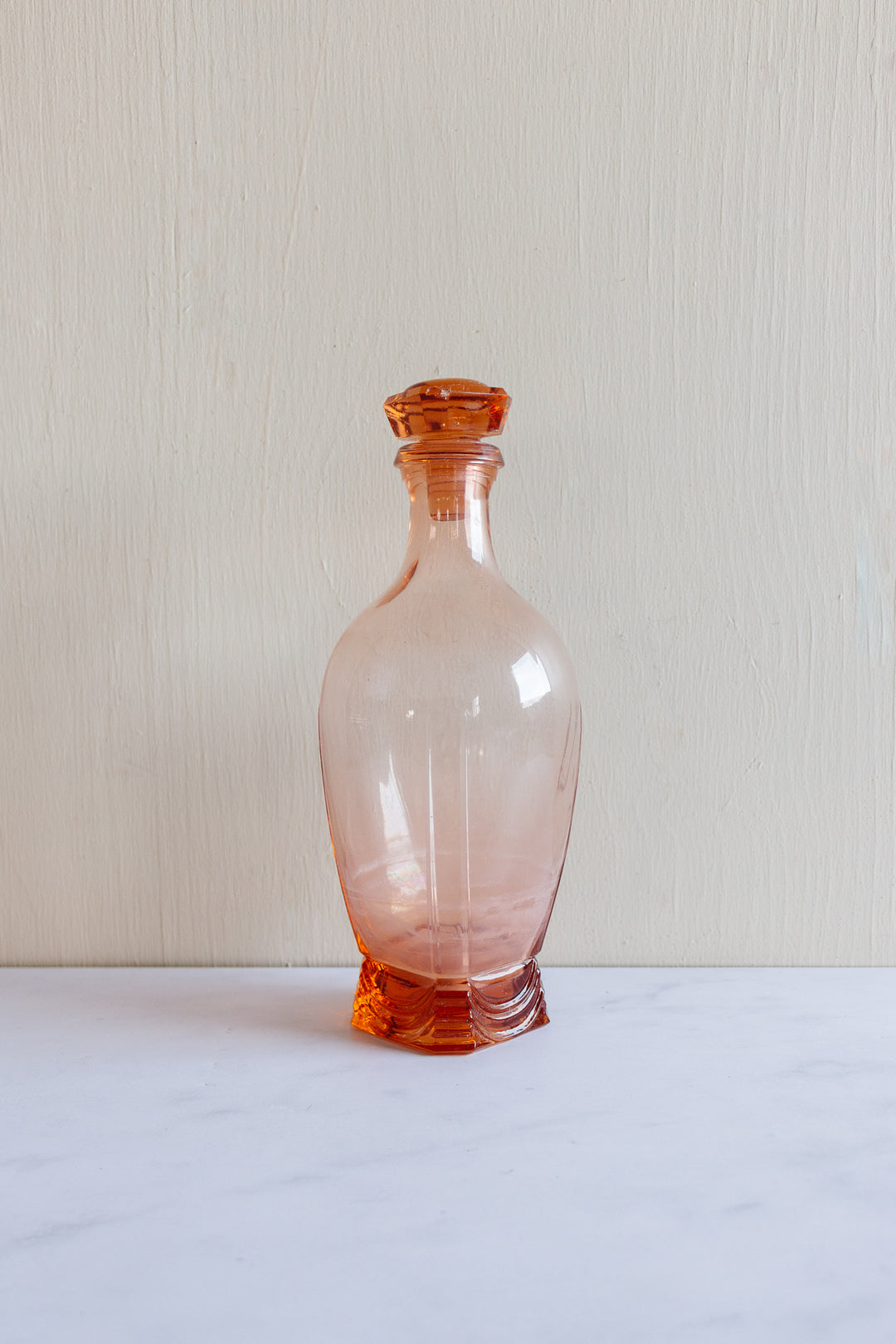 1950s French pink glass decanter and cups