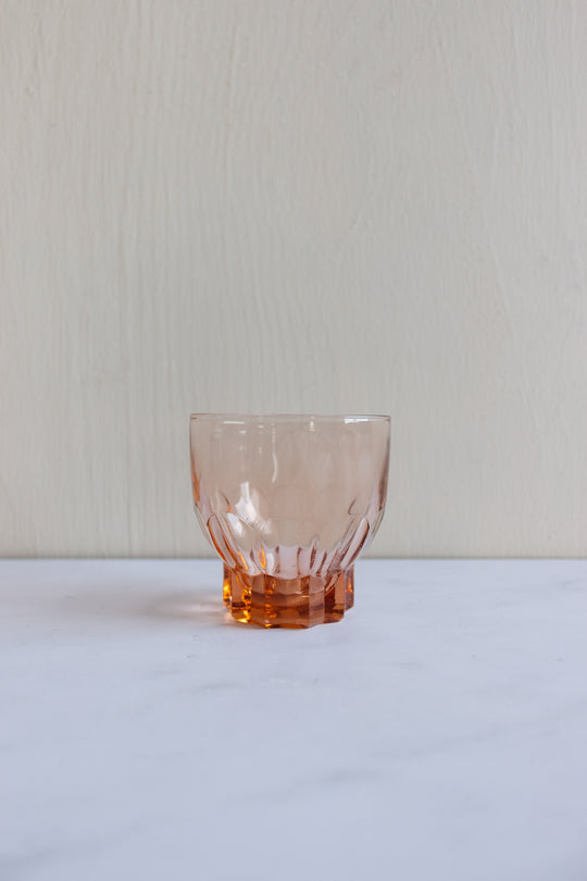 1950s French pink glass decanter and cups