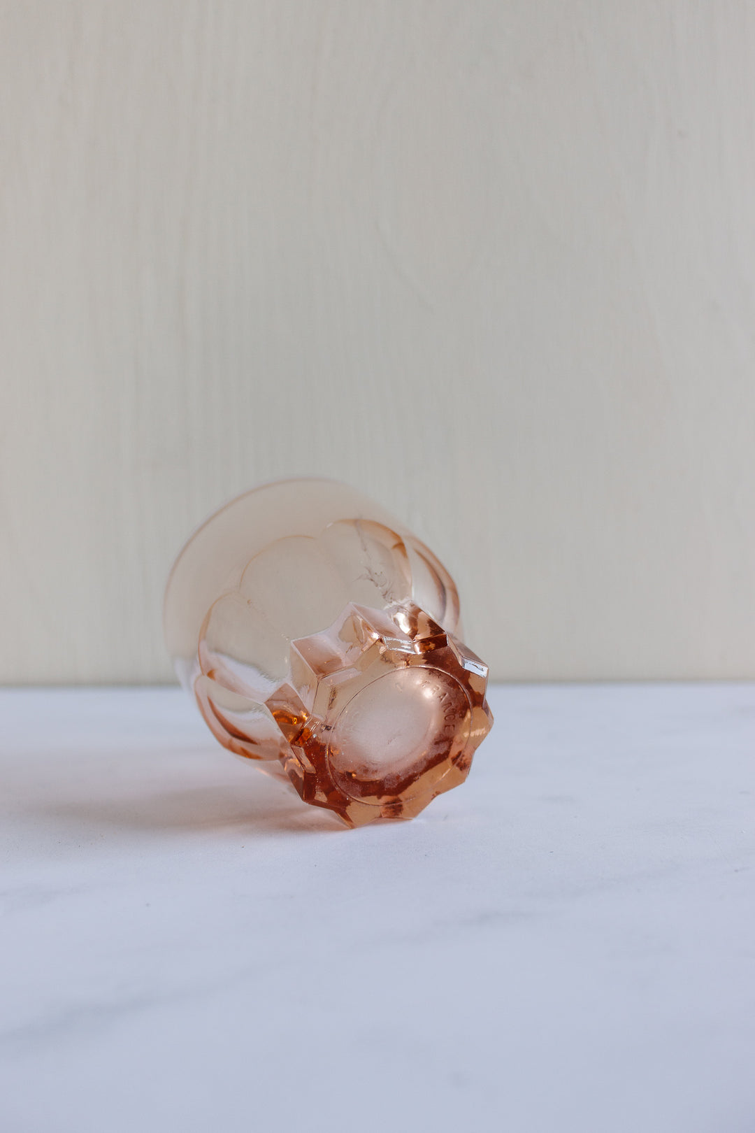 1950s French pink glass decanter and cups