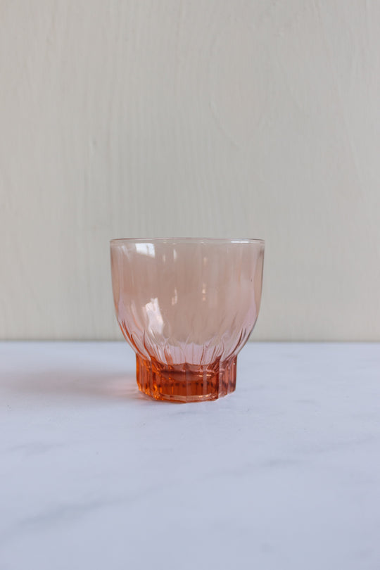 1950s French pink glass decanter and cups