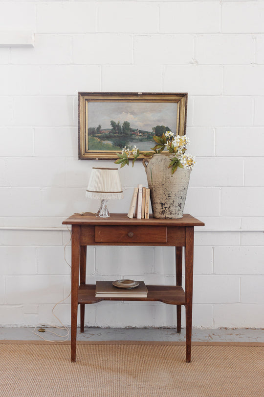 vintage French oak writing table