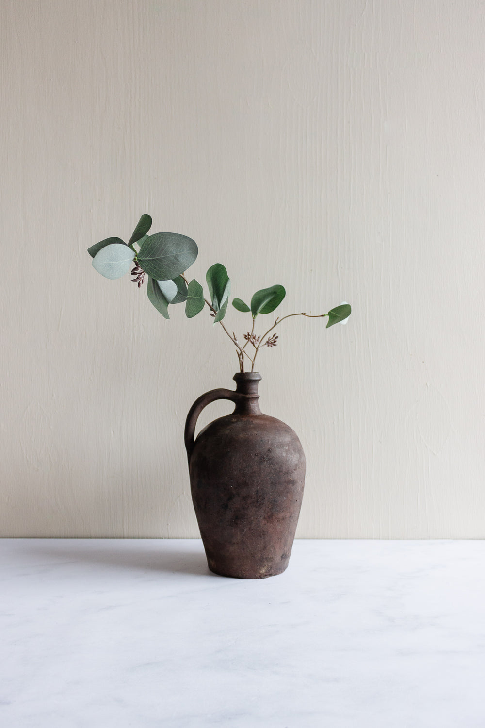 large stoneware jug with handle