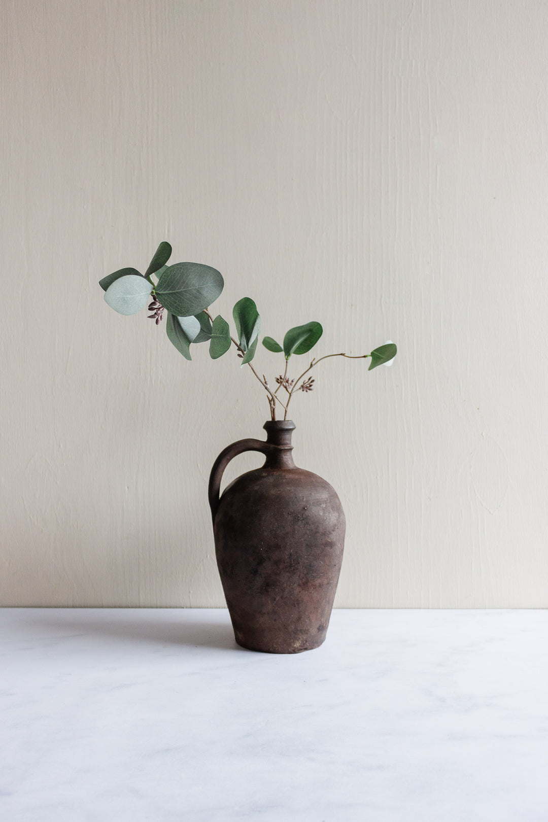 large stoneware jug with handle