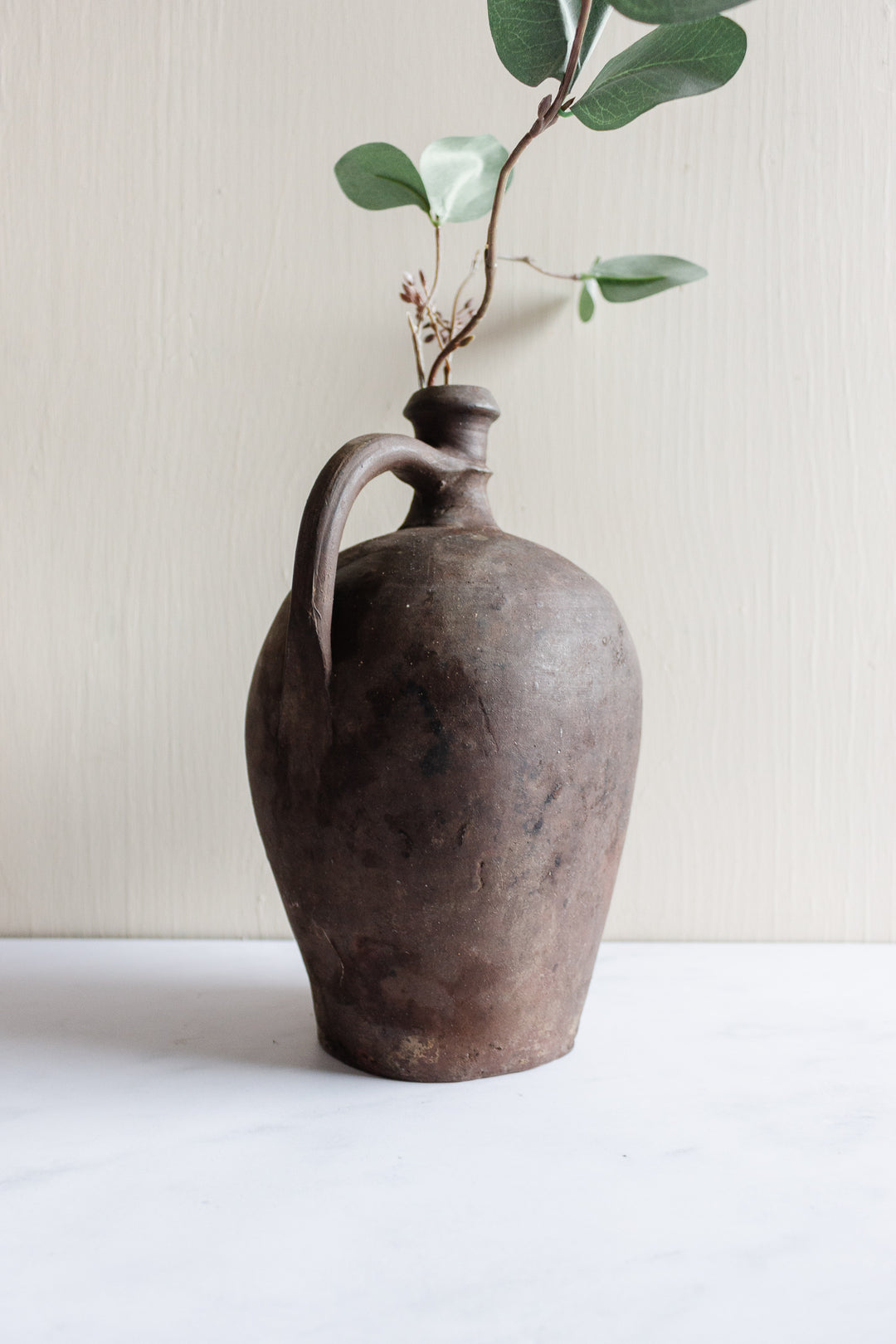 large stoneware jug with handle