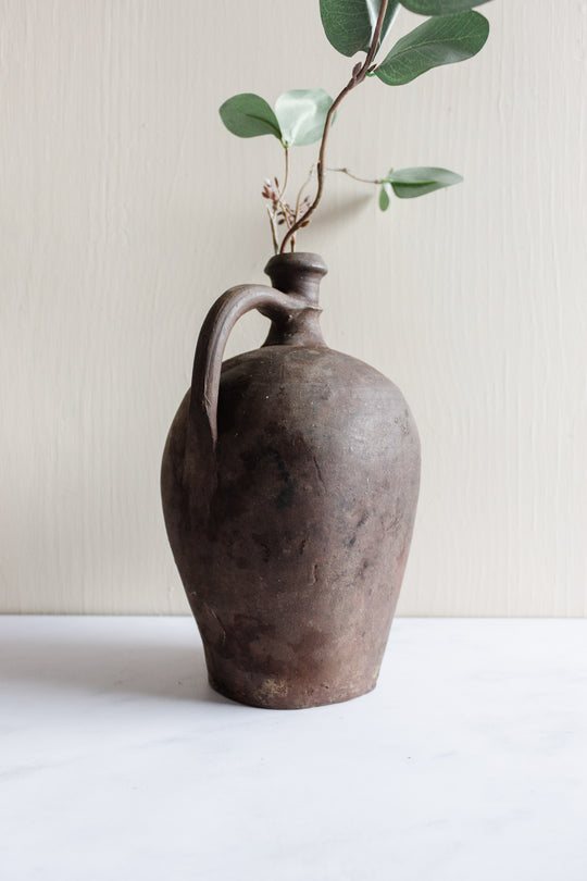 large stoneware jug with handle