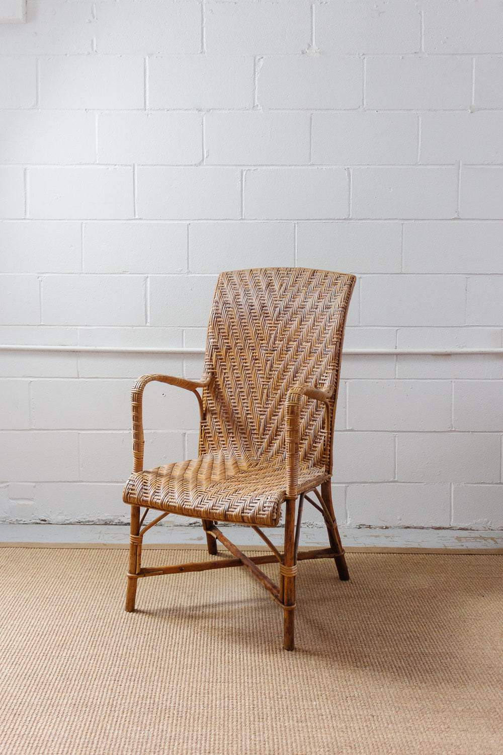 1920s French Riviera bamboo and rattan armchairs