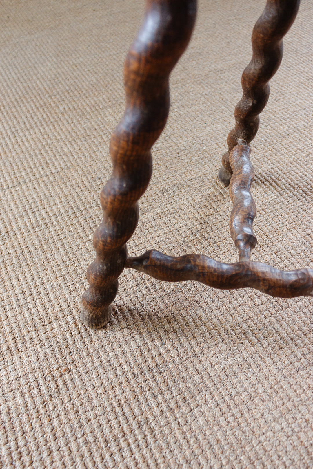 turn of the century French rustic wavy leg stool