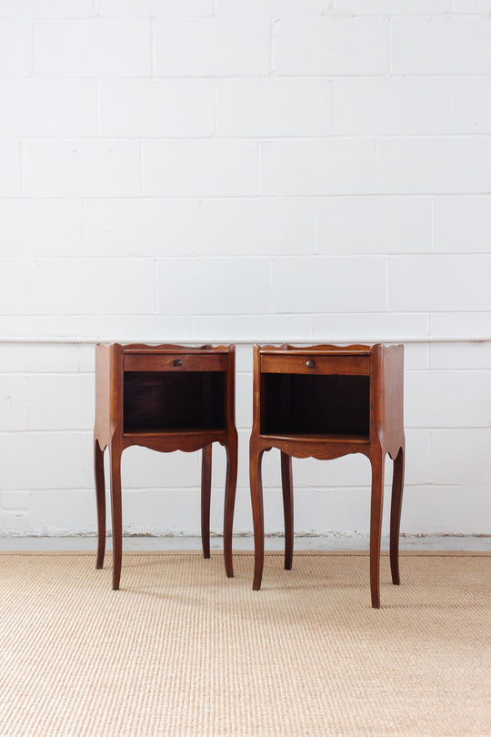pair of matching vintage French Louis XV style bedside tables