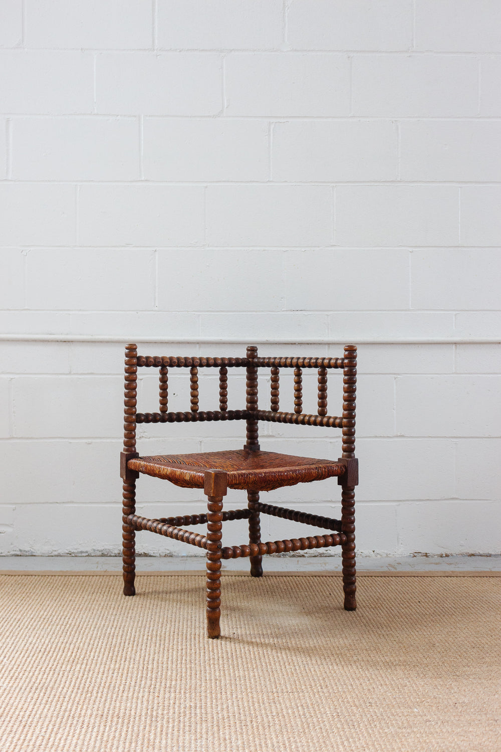 turn of the century french bobbin corner chair