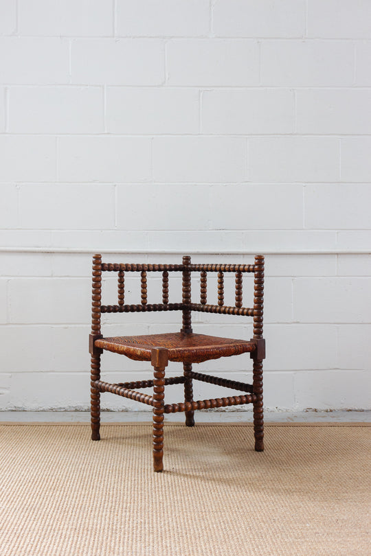 turn of the century french bobbin corner chair