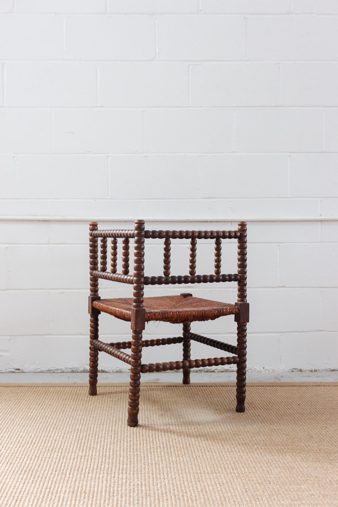 turn of the century french bobbin corner chair
