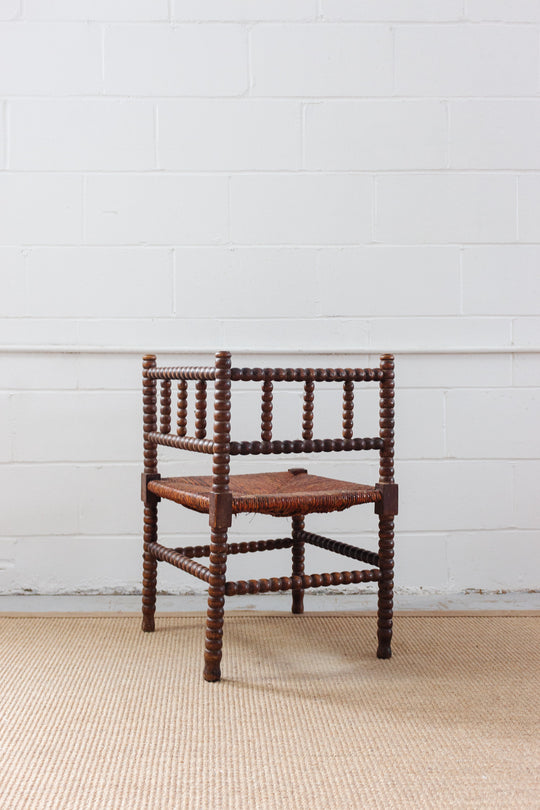 turn of the century french bobbin corner chair