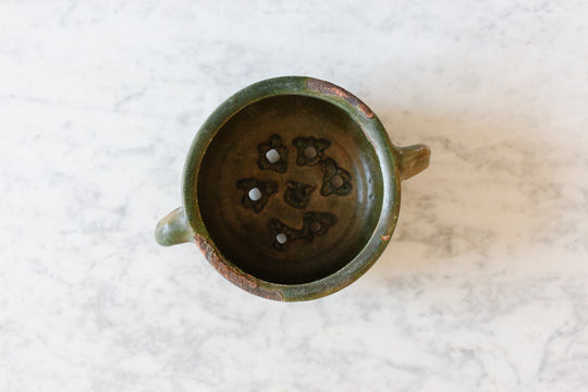 vintage french stoneware strainer