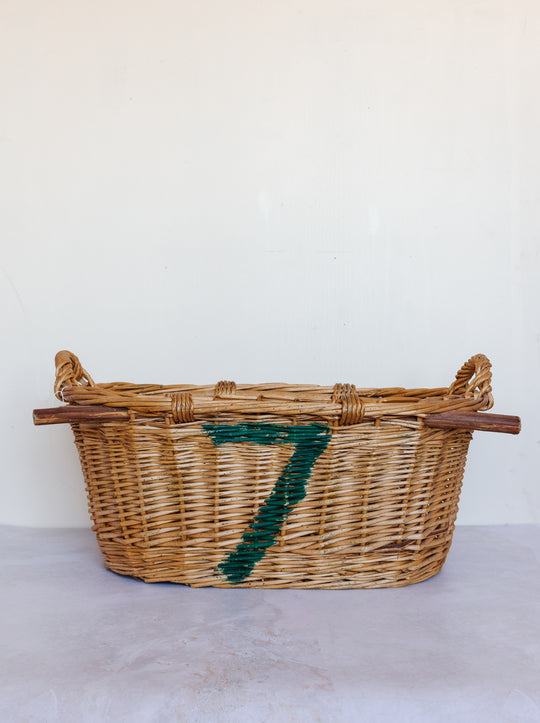 vintage French vineyard grape harvesting basket