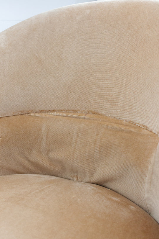 set of two vintage french distressed crapaud chair