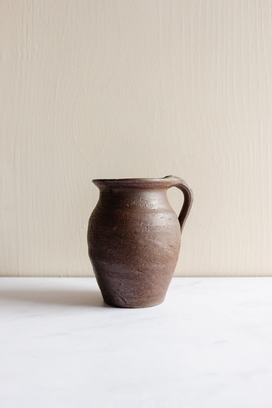 trio of vintage french stoneware pitchers