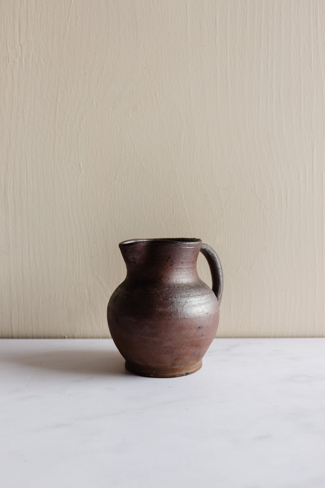trio of vintage french stoneware pitchers