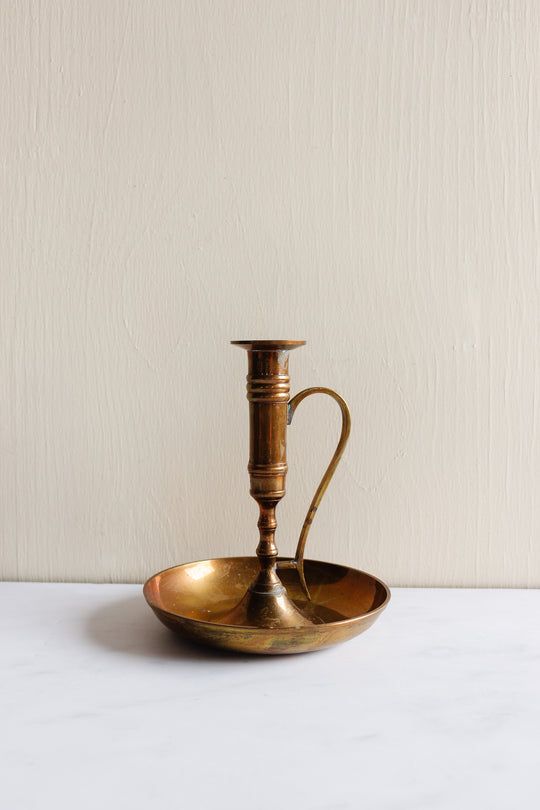 vintage french brass chamberstick