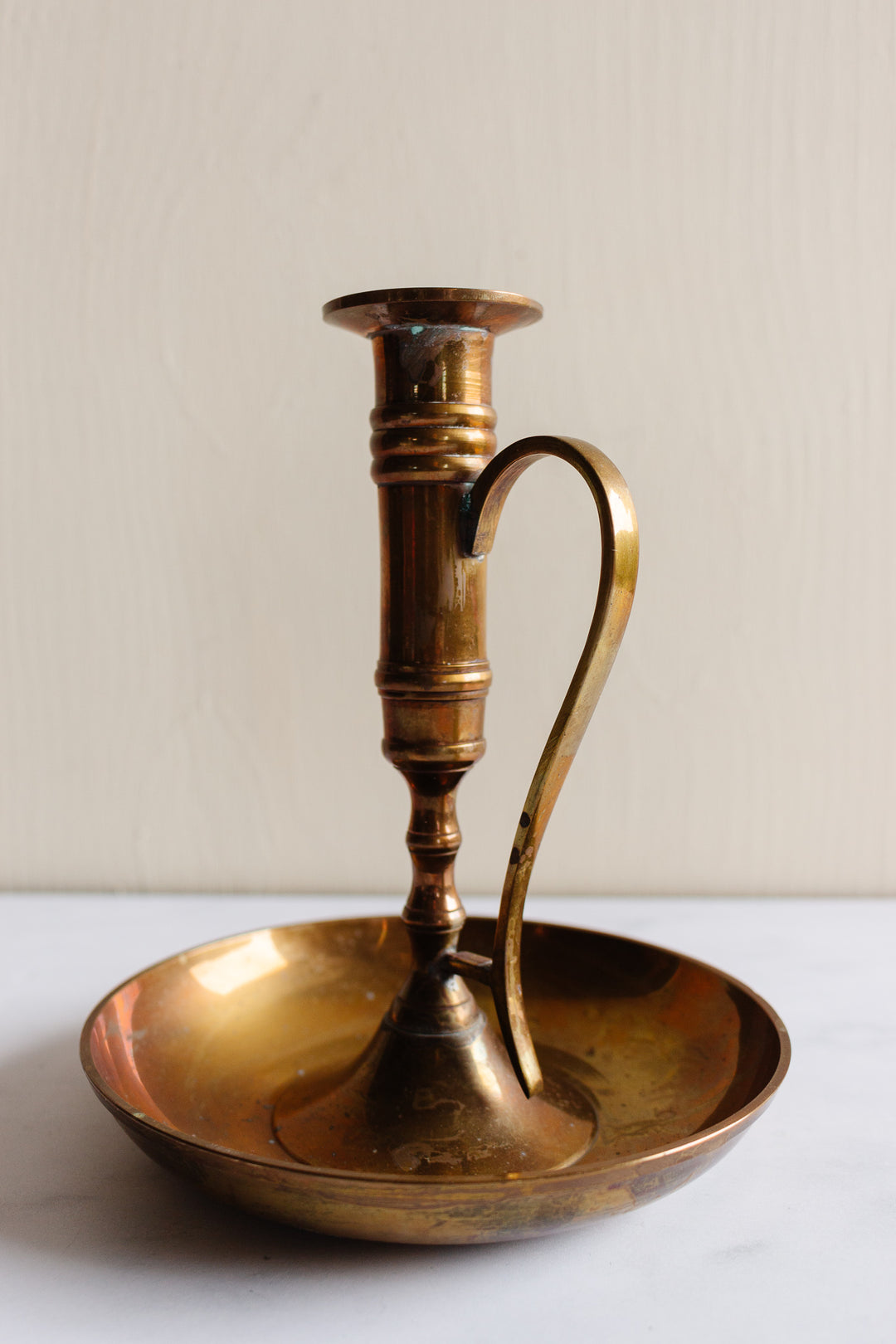 vintage french brass chamberstick