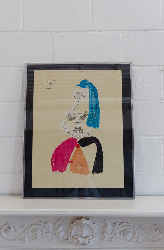 vintage picasso "portrait imaginaires 6.4.69 II" print