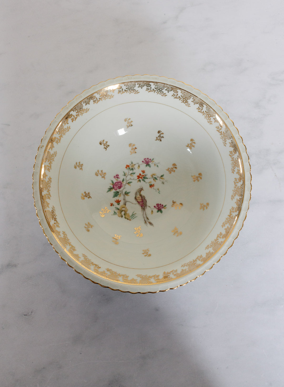 midcentury french limoges bird of paradise service, set of 41